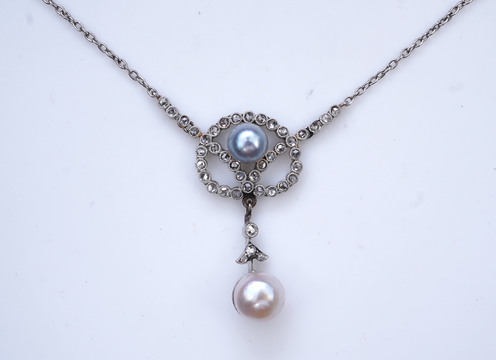 A Belle Epoque pearl and diamond pendant, early 20th century